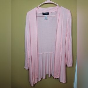 Pink Open Front Grayson Pink Wrap Cardigan Coverup Cover Up sz 2X